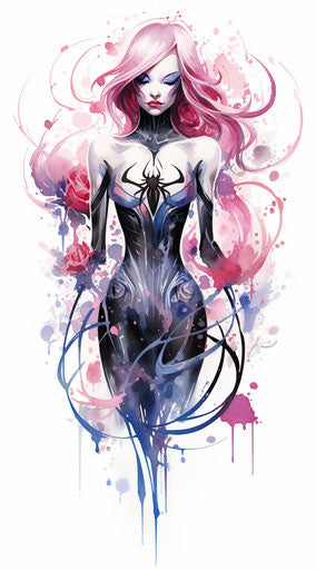 Amazing spiderman tattoo in watercolor gothic style