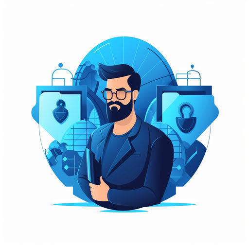 Minimalist security clipart on white background