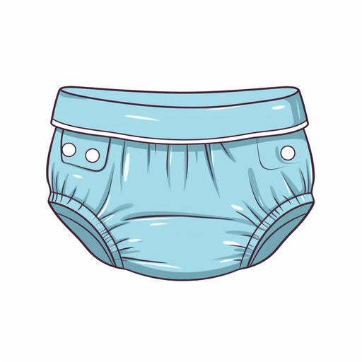 Minimalist-style depiction of diaper, on white background