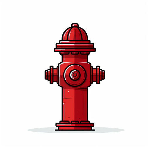 Minimalist style fire hydrant clipart on white background