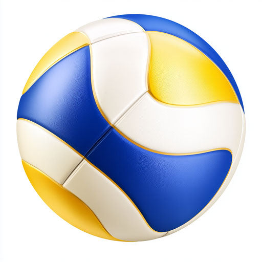 3D volleyball on flat white background, isolated clipart in photo realistic style