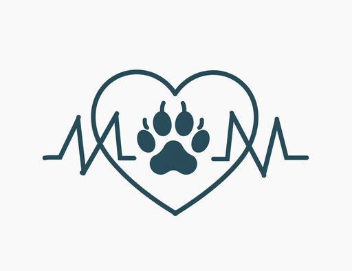 Heartbeat with paw print