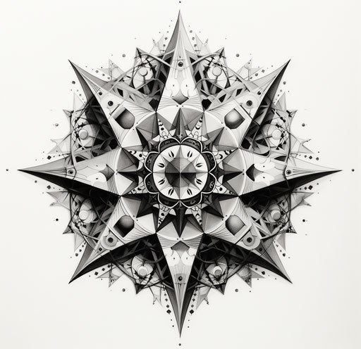 Geometric star drawing inspired by Dau al Set