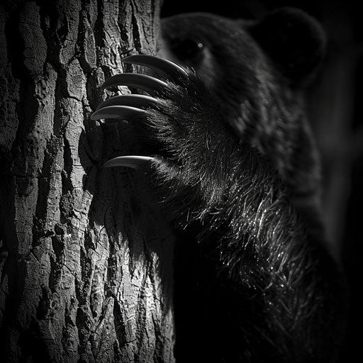 Sun bear's claws on a tree trunk