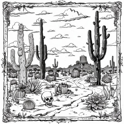 Satirical political cartoon with cacti in Andy Marlette style