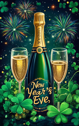 Champagne and fireworks for New Year's Eve