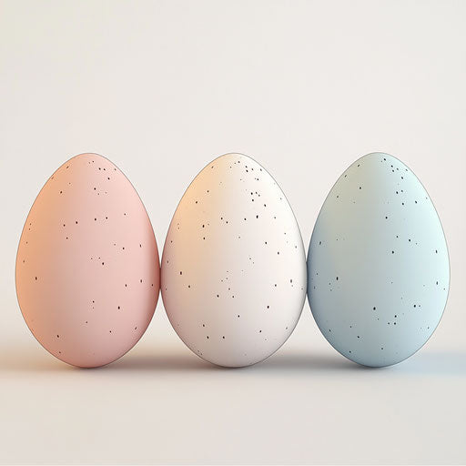 3D Eggs on flat white background, isolated clipart