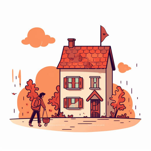 Minimalist style September clipart on white background