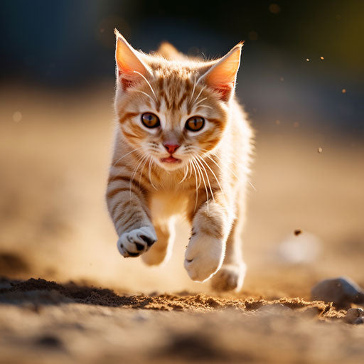 Ginger cat running