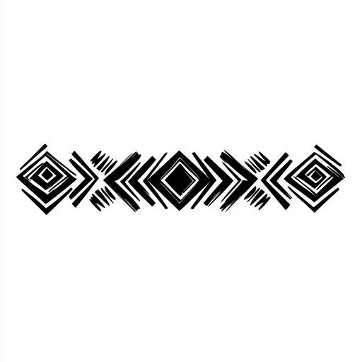 Beautiful clipart style flat tribal armband tattoo with bold black abstract zigzag lines