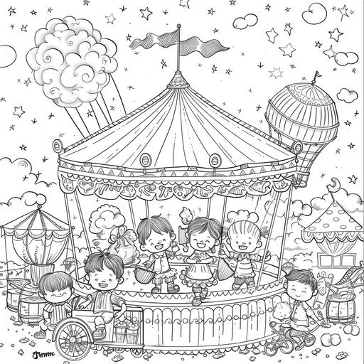 Children enjoying cotton candy and popcorn at the circus