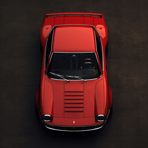 Top view of a classic Ferrari Daytona