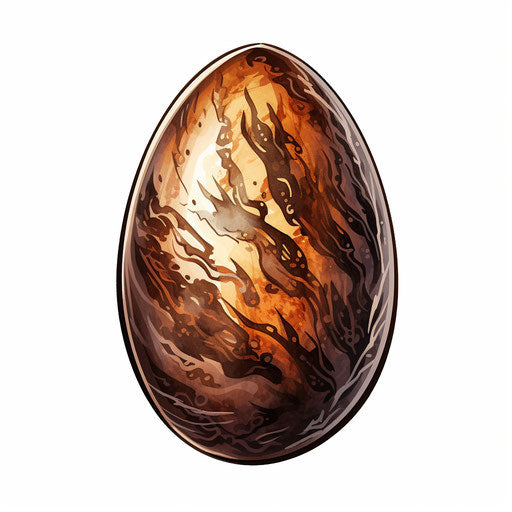 Egg in the style of Chiaroscuro Art, on white background