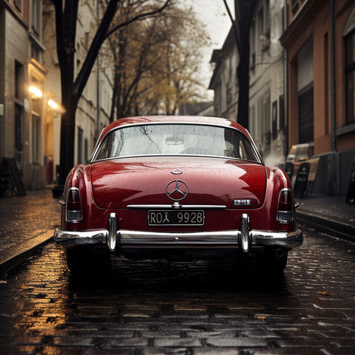 Classic Rearview of Mercedes Benz