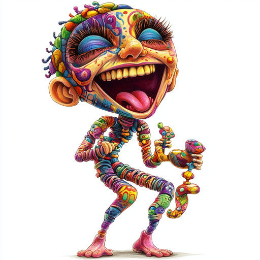 Humorous caricature of a DNA clipart with human characteristics