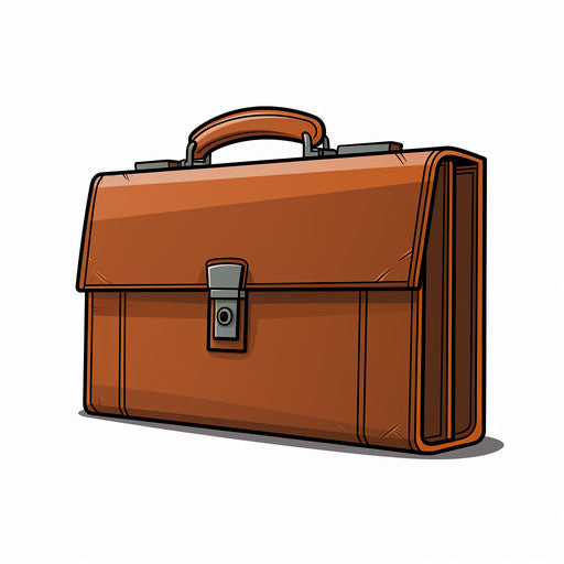 Minimalist Briefcase on White Background