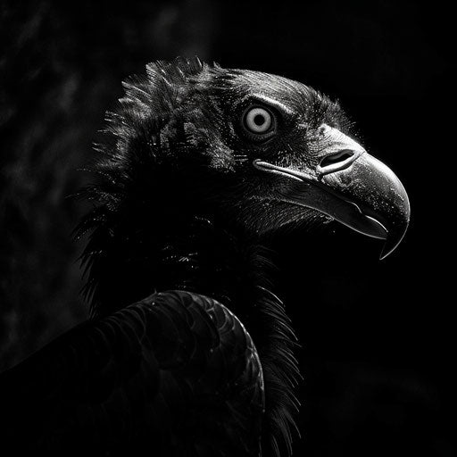 Condor in high-contrast black and white photo