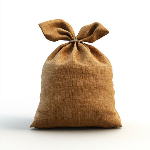 3D sack on flat white background, isolated clipart