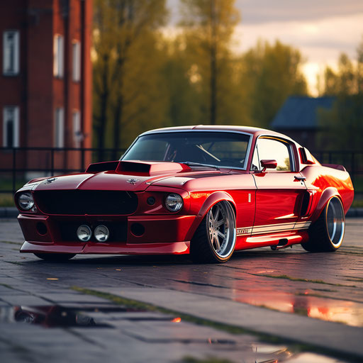 Classic lowrider car with hydraulics