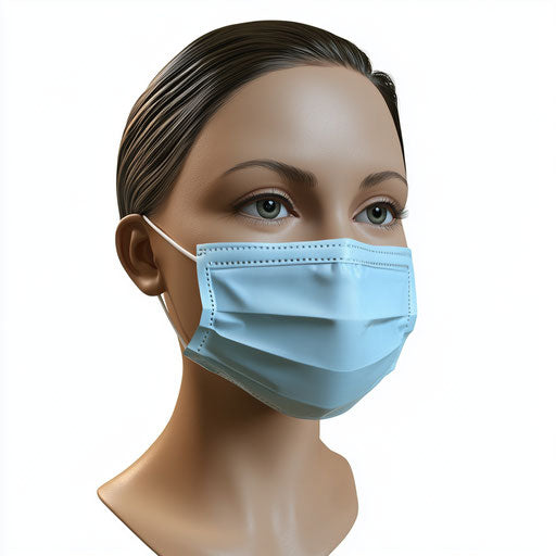 3D Medical Mask on flat white background, isolated clipart