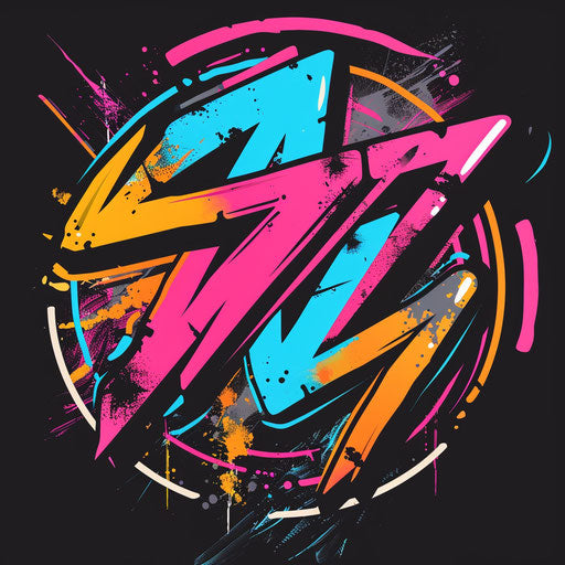 Creative logo design with graffiti elements and urban colors
