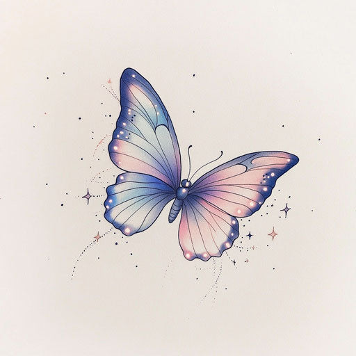 Meaningful small tattoos for women with butterfly and stars