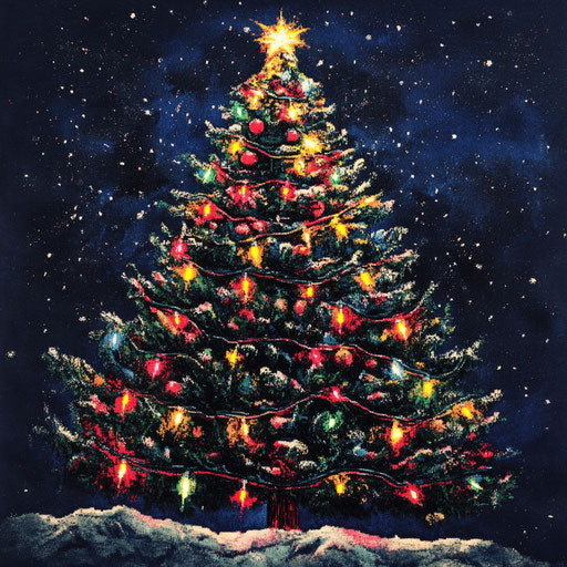 An ugly sweater with a glittering oversized Christmas tree