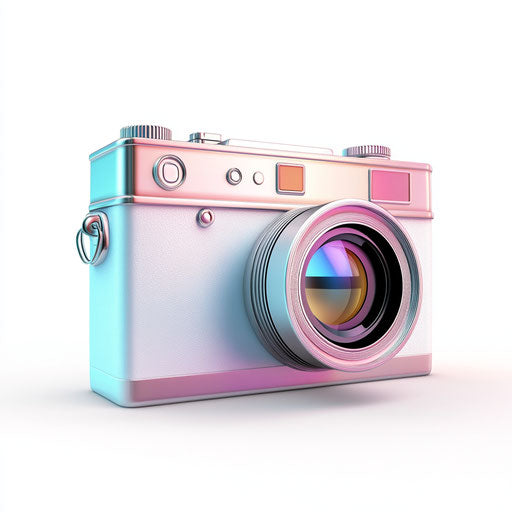 3D focus in realistic style with flat white background