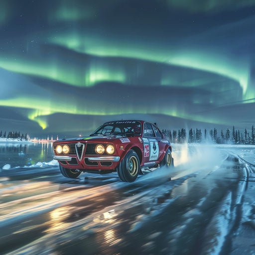 Ice racing with Alfa Romeo Alfasud and studded tires
