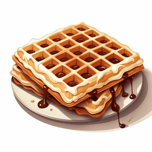 Waffle clipart in the style of Chiaroscuro Art, on a white background