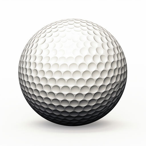 Golf ball in Chiaroscuro Art style, on white background
