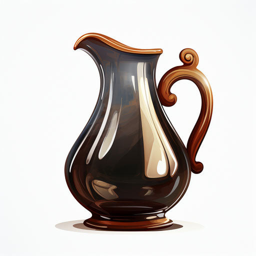 Pitcher clipart in the style of Chiaroscuro Art, on white background