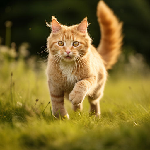 Manx cat running