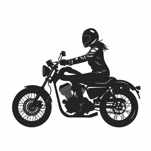 Minimalist biker tattoo sketch with sleek motorcycle