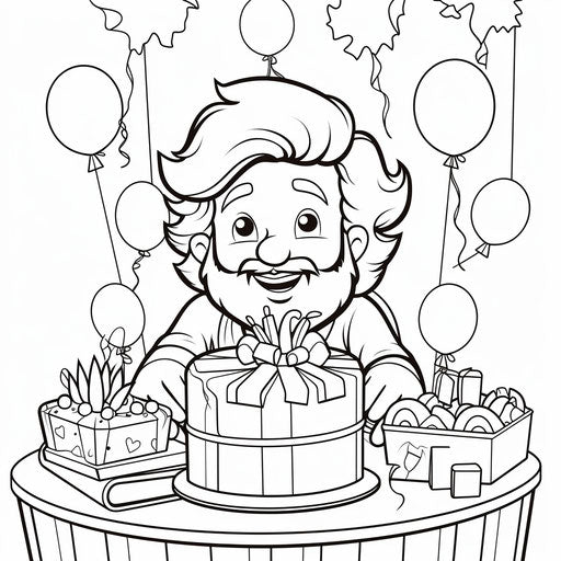 Happy birthday coloring pages for kids party free download funny