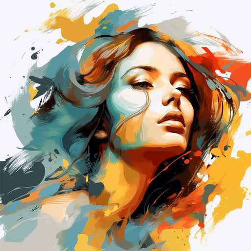 Colorful clipart in the style of Oil painting, on white background