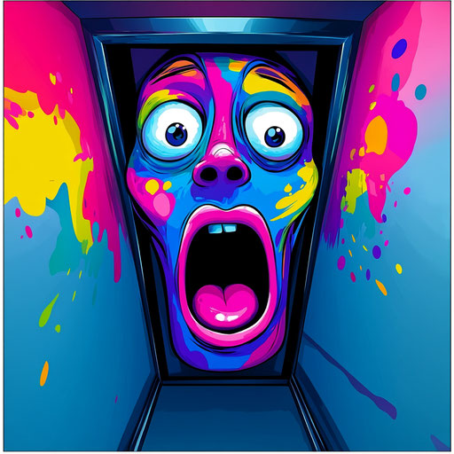 Humorous caricature of elevator clipart with human traits