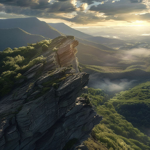 Catskill Mountains with rugged terrain, in the style of Max Rive