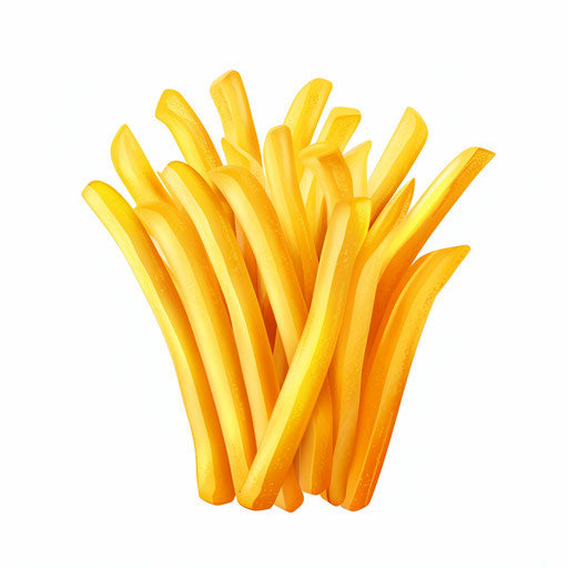 Realistic french fries clipart with minimalist design