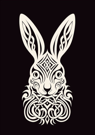 Rabbit Tattoo Design Set