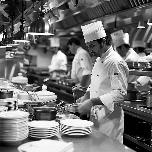 Professional chef managing upscale kitchen