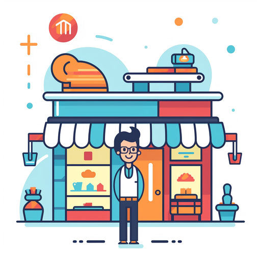 Minimalist customer clipart on white background