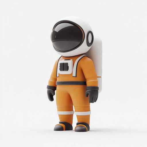 3D astronaut on flat white background