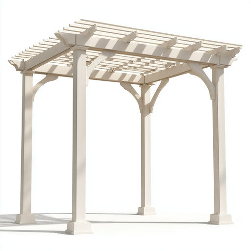 Realistic 3D Pergola on flat white background, isolated clipart