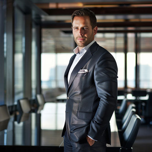 Confident businessman in modern office