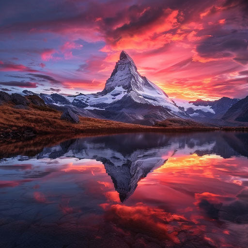 The Matterhorn at a vibrant sunset