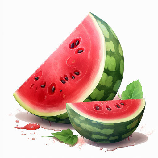 Watermelon clipart in the style of Chiaroscuro Art, on white background