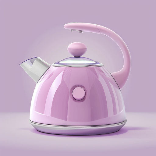 Realistic Kettle Clipart on Lavender Background