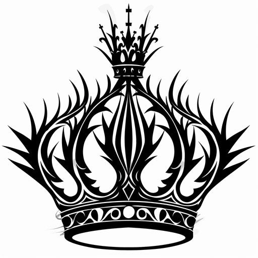 Tribal king crown with bold black curves