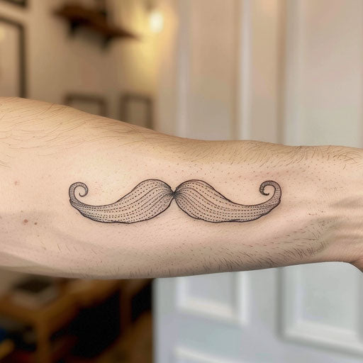 Contemporary sketch of a minimalist mustache